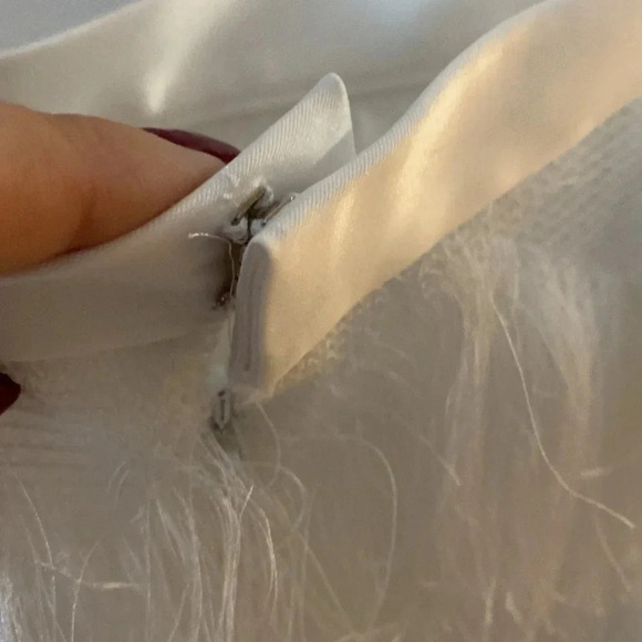 Halfpenny London Ivy Fringe Maxi Skirt White Ivory Satin Size 4/6 NWT - Picture 12 of 13